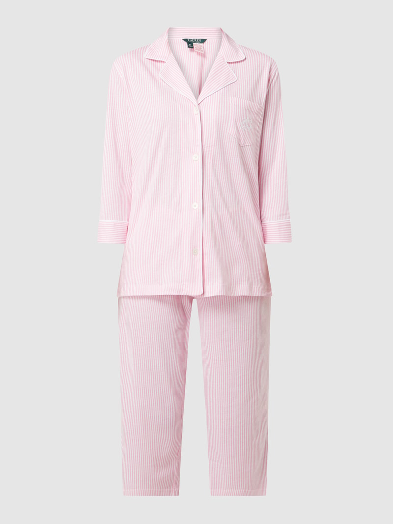 Pyjama mit Streifenmuster in rosa