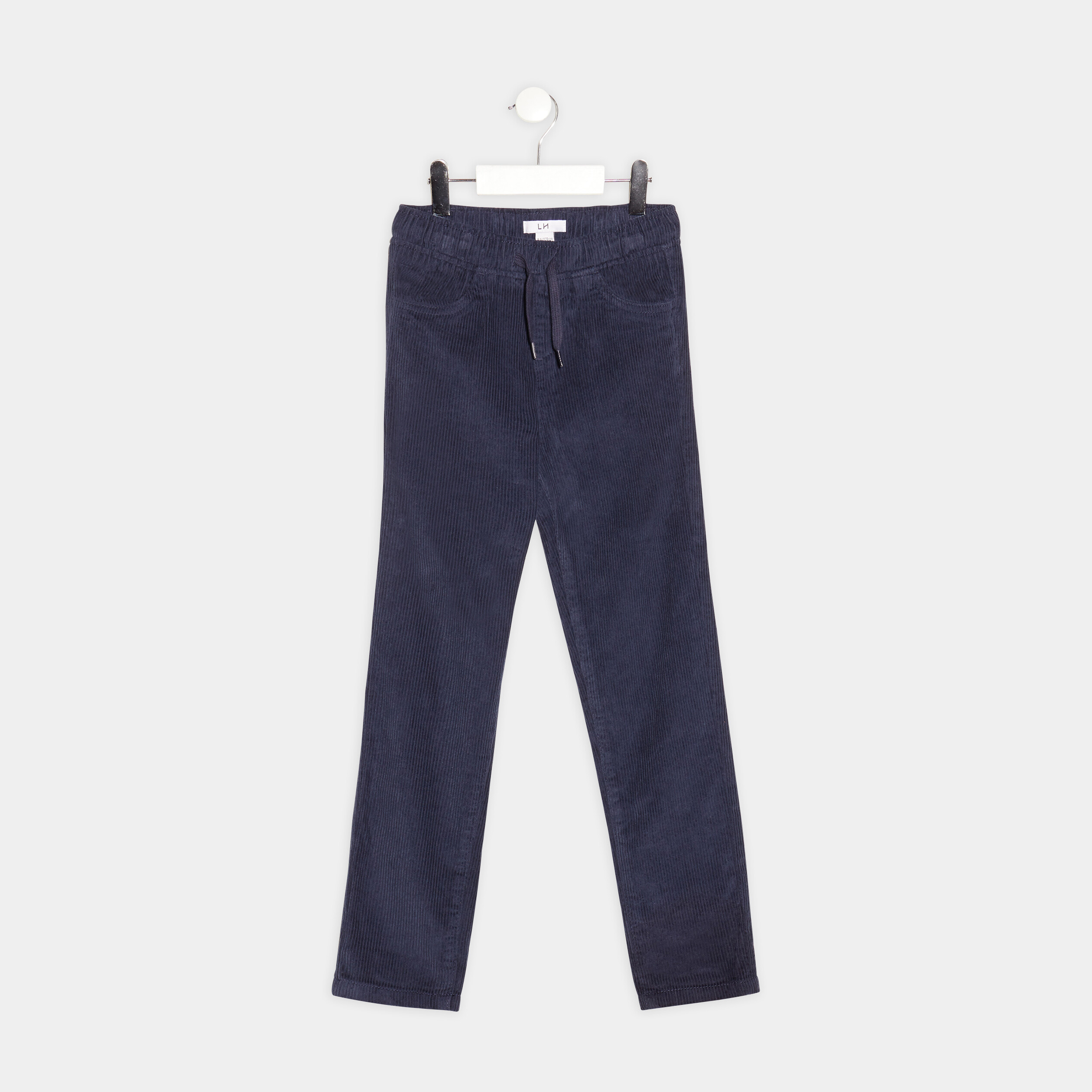 Pantalon droit velours bleu marine garçon | La Halle