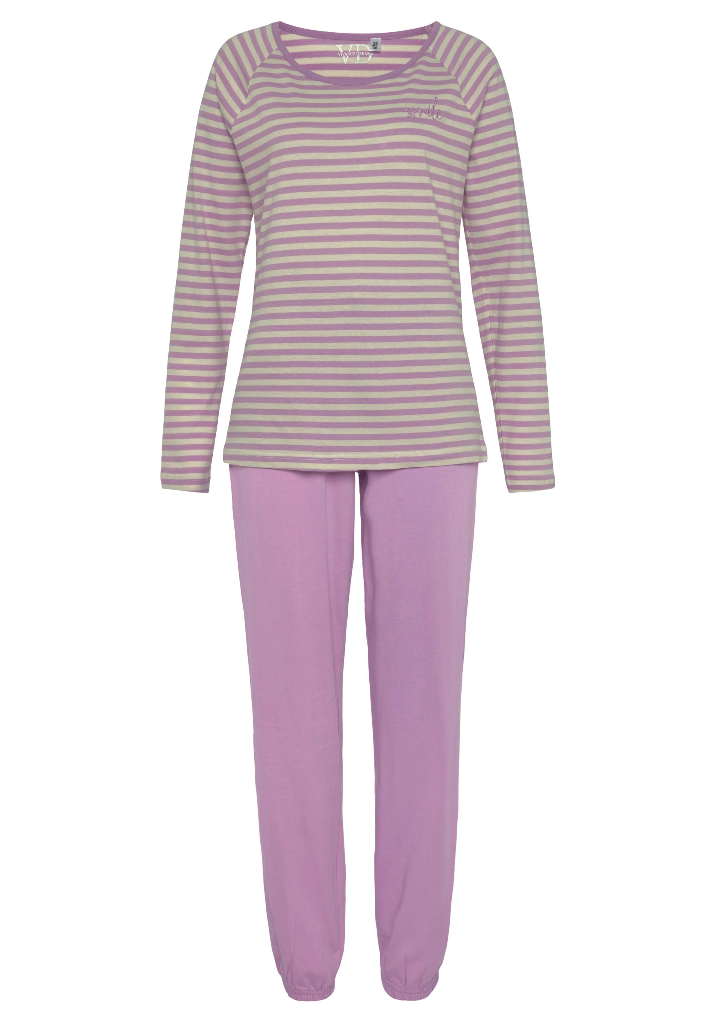 Vivance Dreams Pyjama mit garngefärbten Streifen