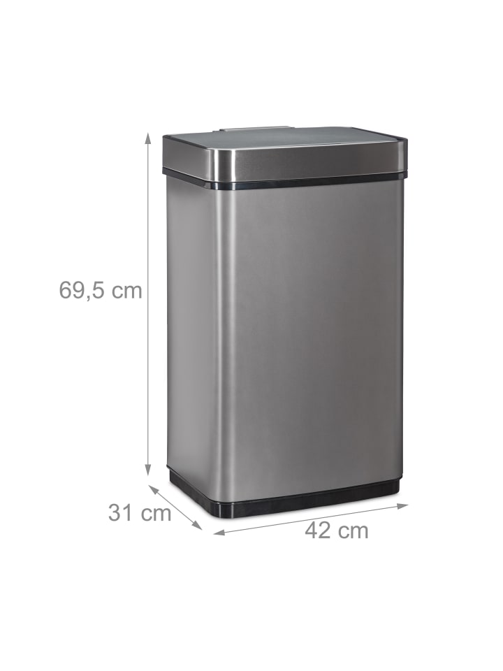 relaxdays Sensor Mülleimer in Grau - 60 l günstig kaufen onesize