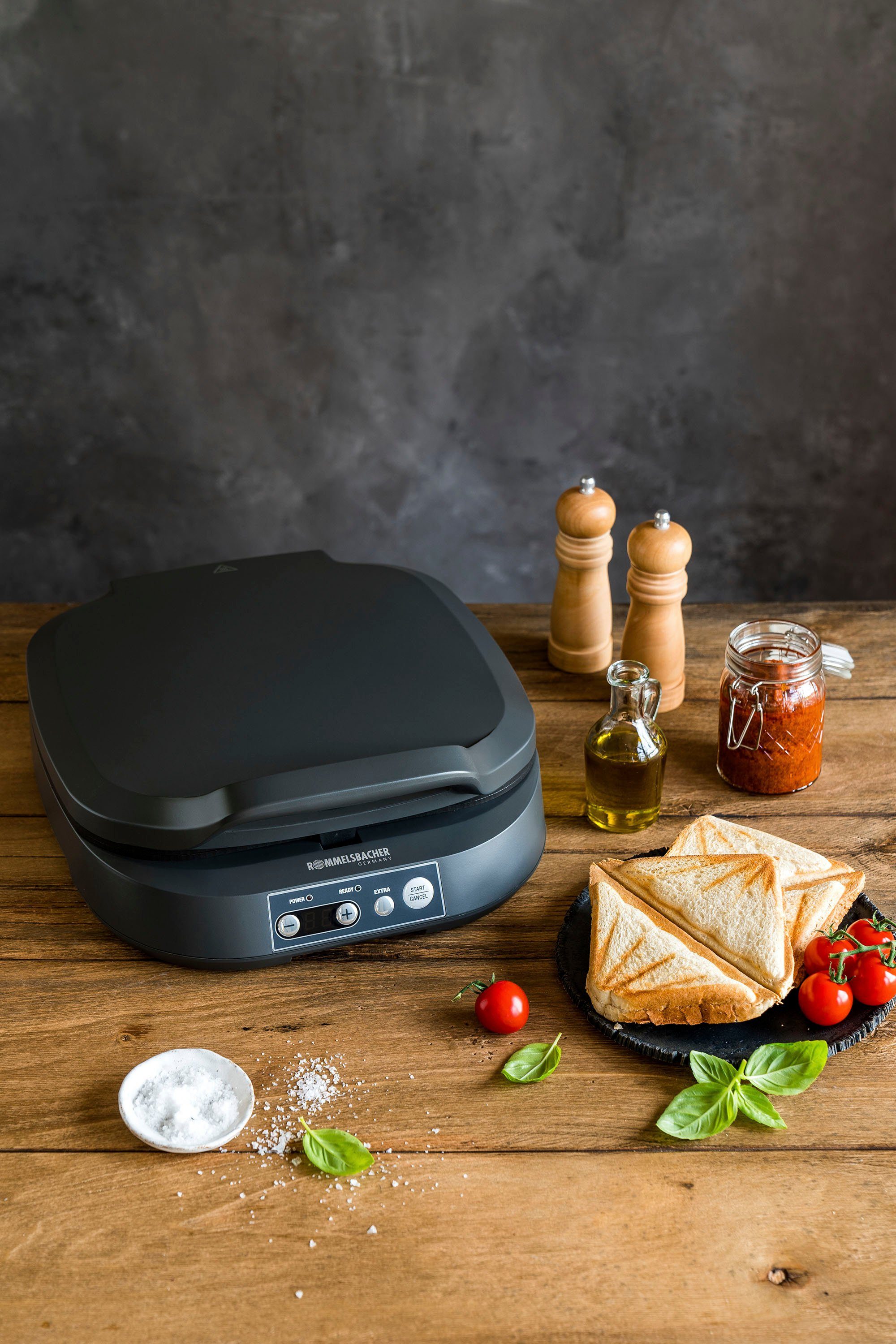 Rommelsbacher Sandwichmaker ST 1800 für American Toasts im XL Format, 1800 W