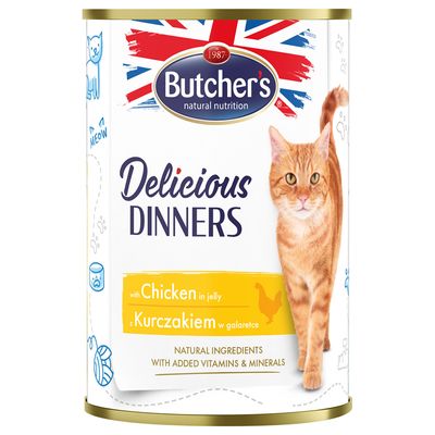 Sparpaket Butcher's Delicious Dinners Katze 48 x 400 g