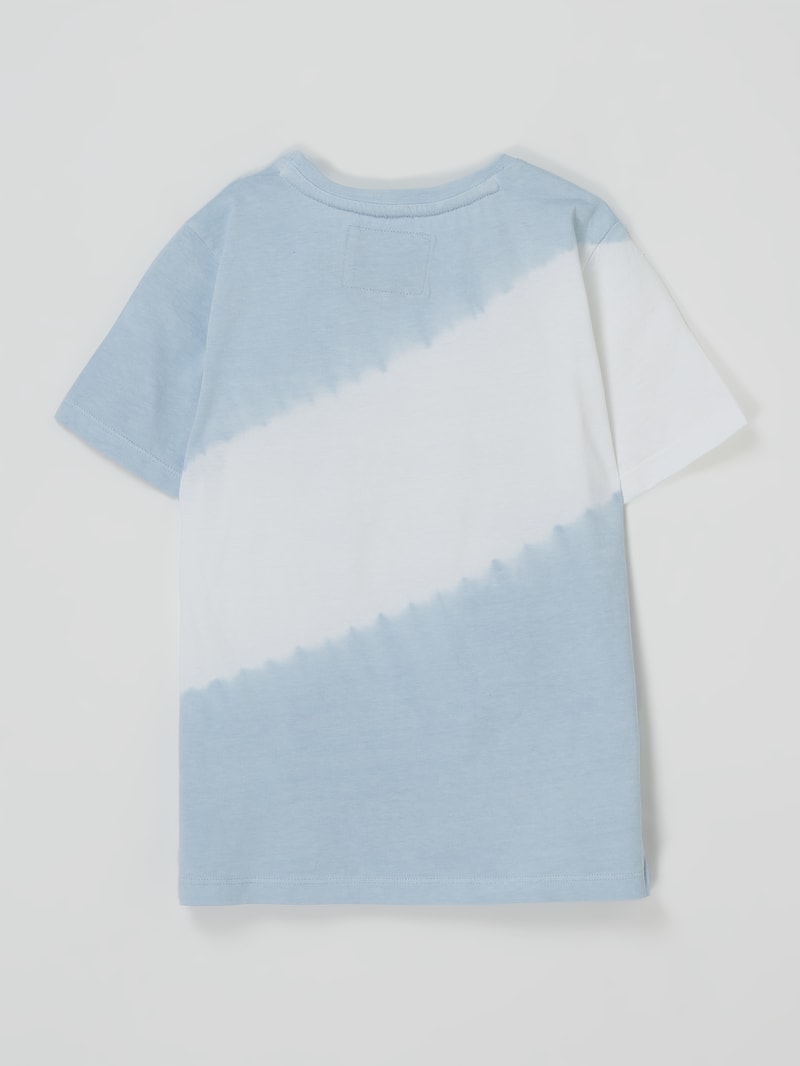 T-Shirt mit Message in hellblau