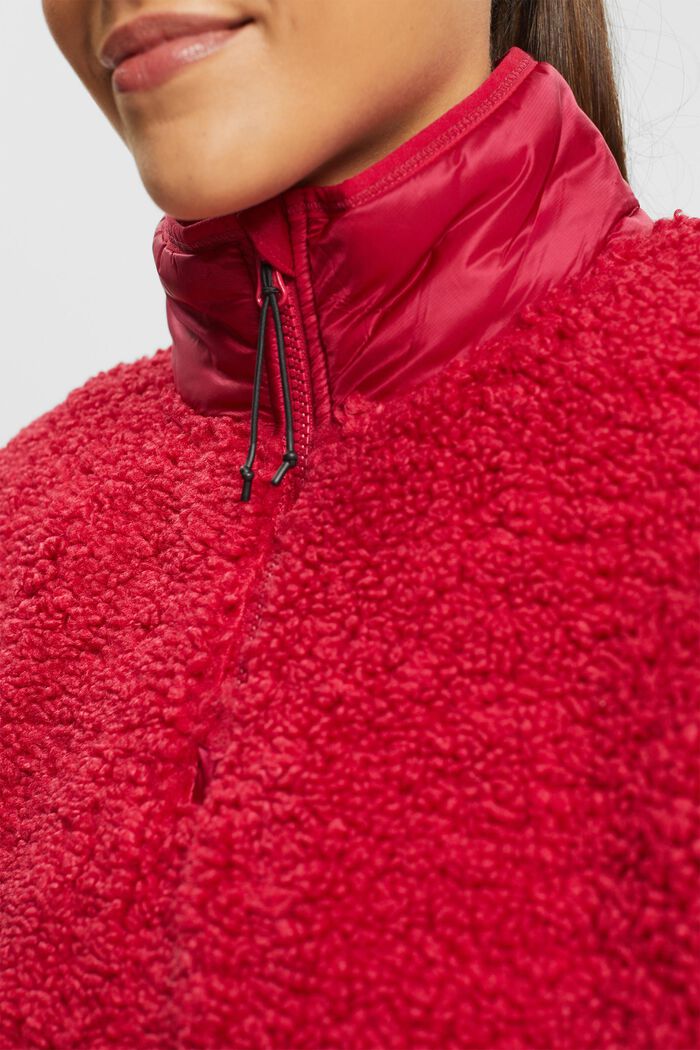 Sweatshirt aus Teddyfleece mit halbem Zipper