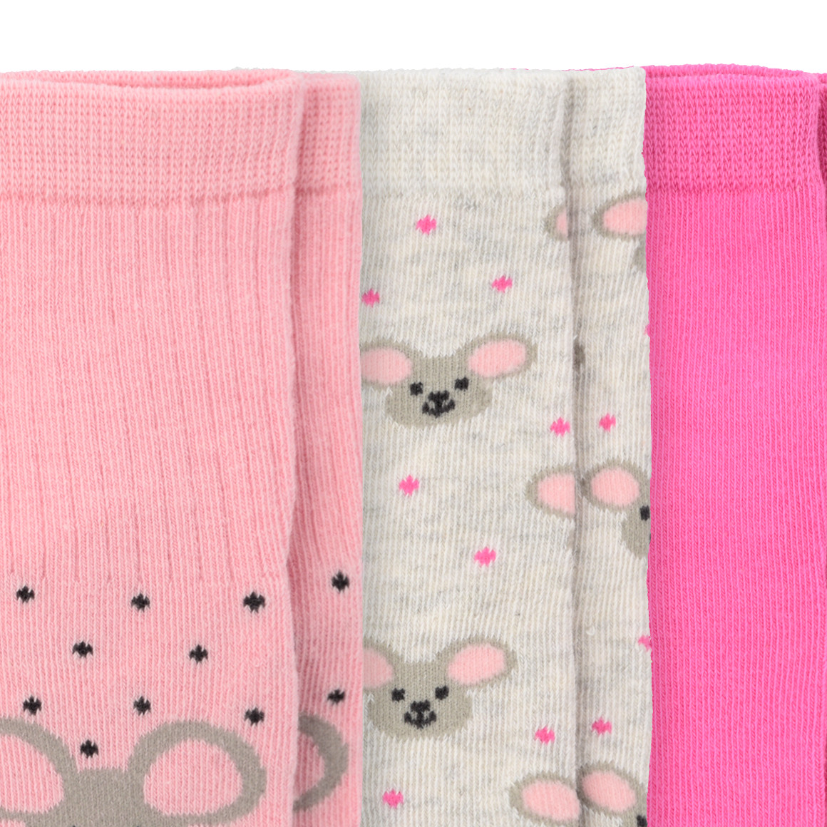 3 Paar Baby Socken mit Maus-Motiv