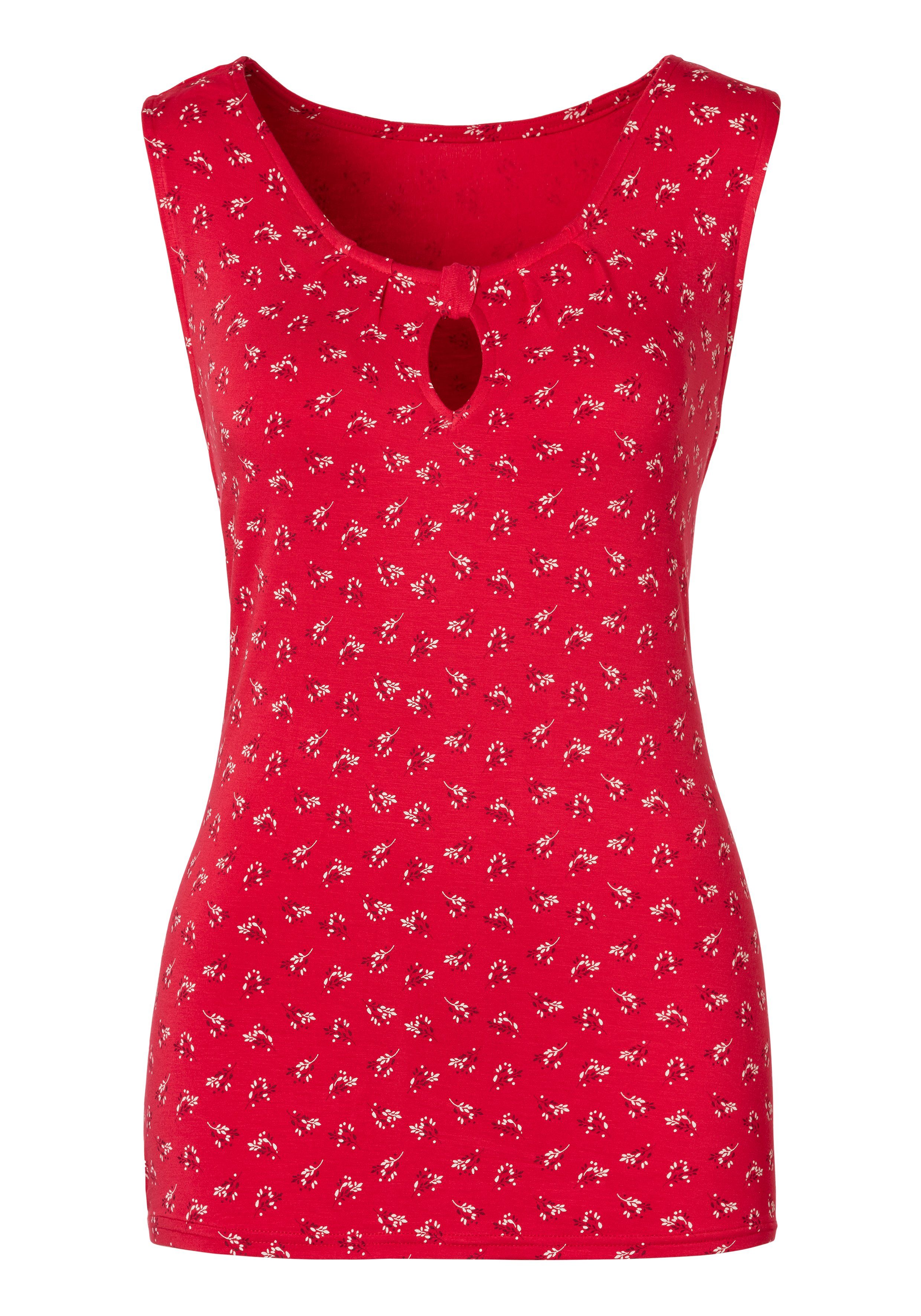 LASCANA Shirttop (Packung, 2er-Pack) mit kleinem Cut-Out am Ausschnitt