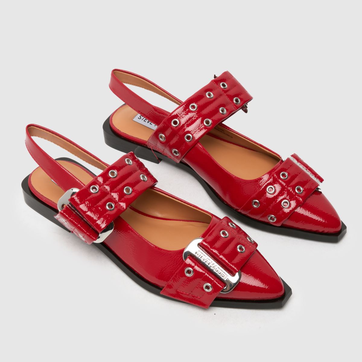 Steve Madden Grand Ave csatos lapos talpú cipő piros színben