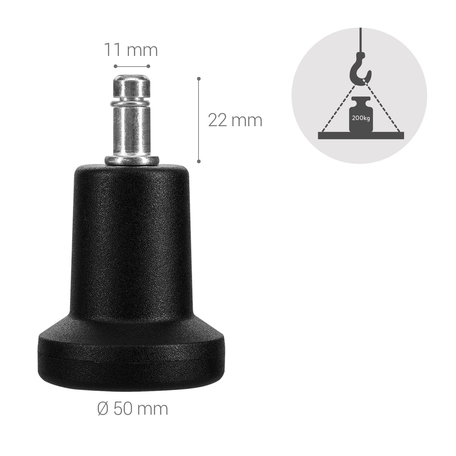 kwmobile Filzgleiter Bürostuhl Gleiter 5er Set - für Schreibtischstuhl 11mm x 22mm, (5 St)