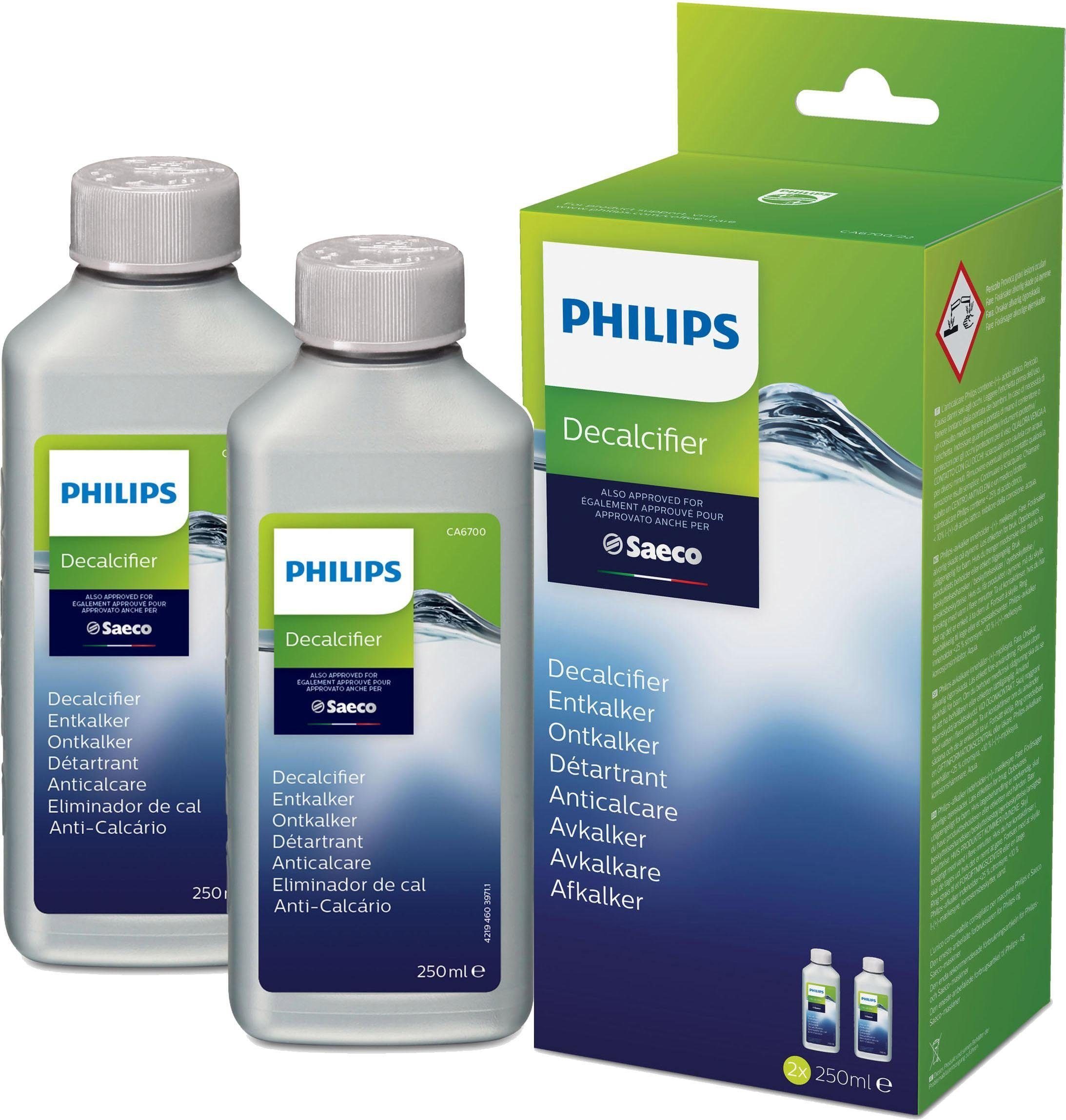 Saeco Philips Saeco CA6700/22 Flüssigentkalker (für Kaffeevollautomaten, 2 x 250 ml Vorteilspack)
