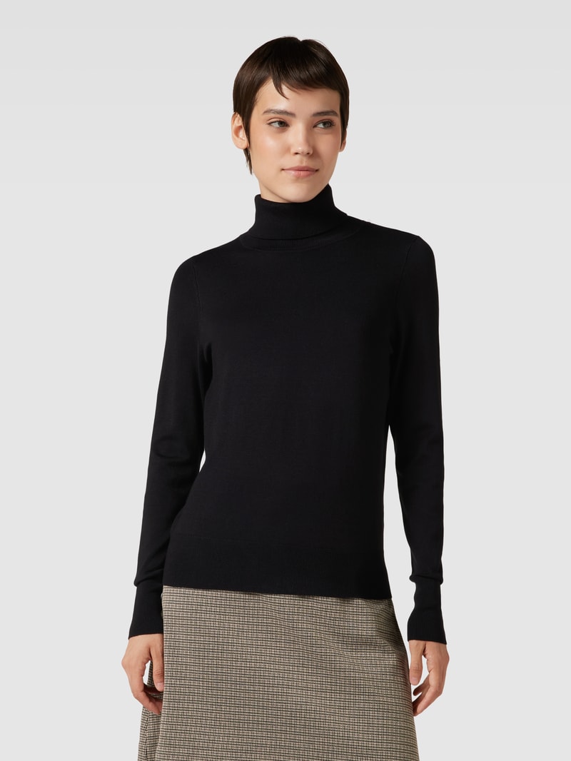 Longsleeve mit Rollkragen in schwarz
