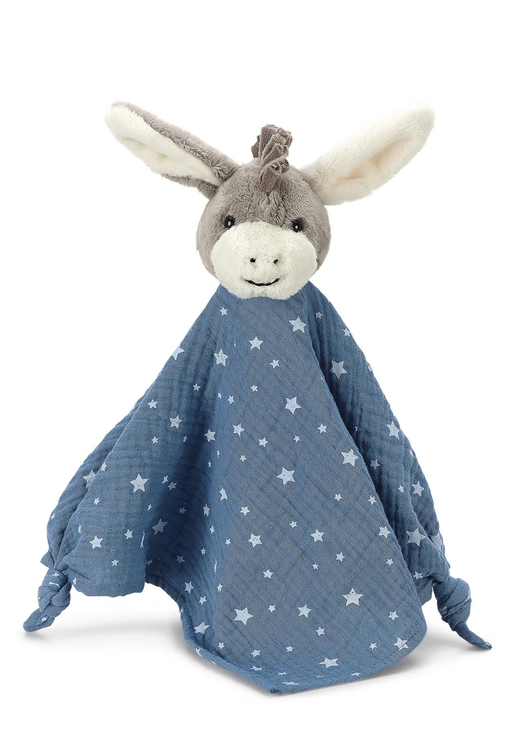 Schmusetuch Esel Emmi in Mittelblau, 36 cm