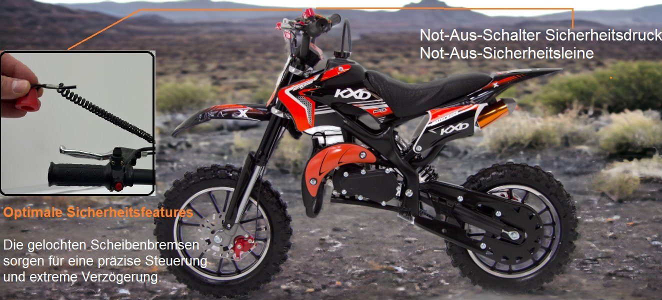 KXD Dirt Bike KXD 701 49ccm 2T Children's Dirt Bike Dirtbike CrossBike DirtBike pocket, 1 gear