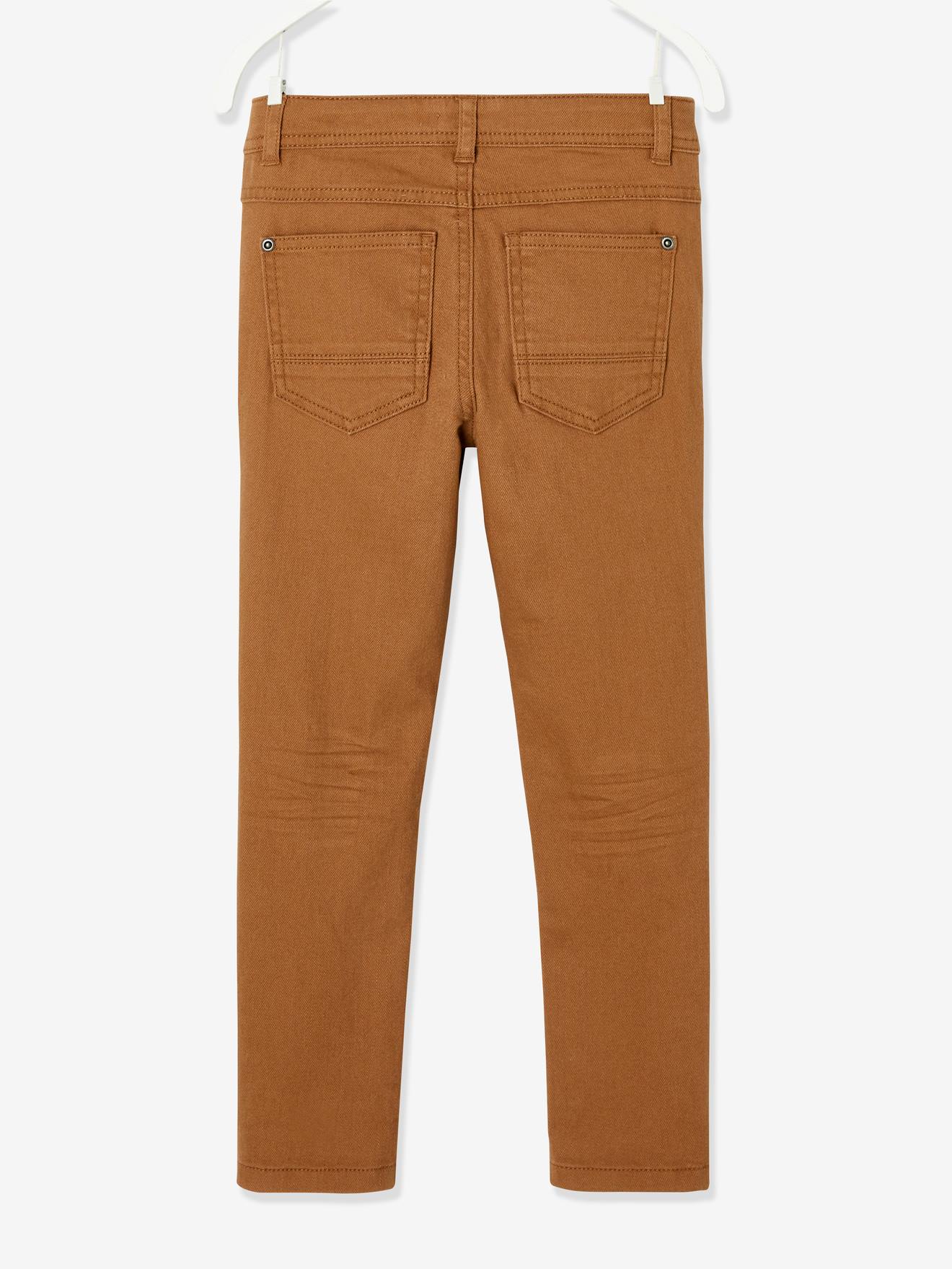 Pantalon slim MorphologiK tour de hanches LARGE garçon acajou