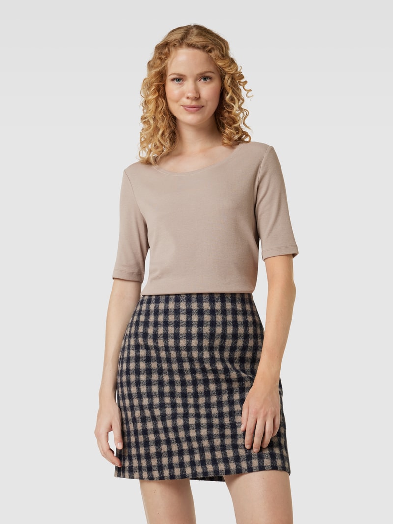 T-Shirt mit Rundhalsausschnitt Modell 'Mila' in taupe