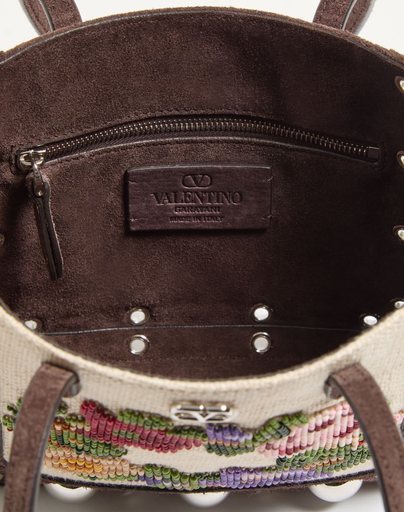 Valentino Garavani Nellcôte broderet mini indkøbstaske