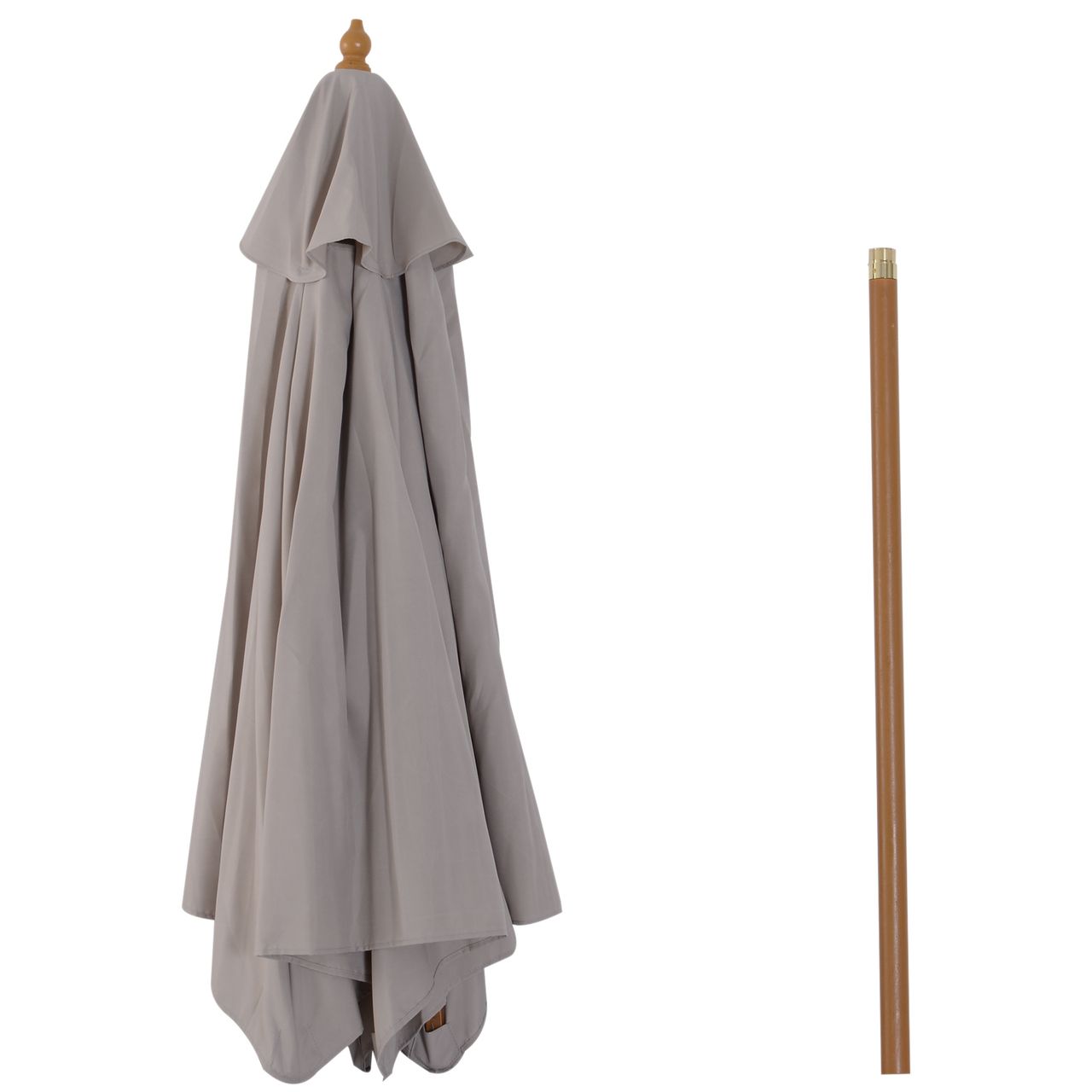 Outsunny Sonnenschirm Gartenschirm 3-stufig Bambus 180/ Polyester Grau