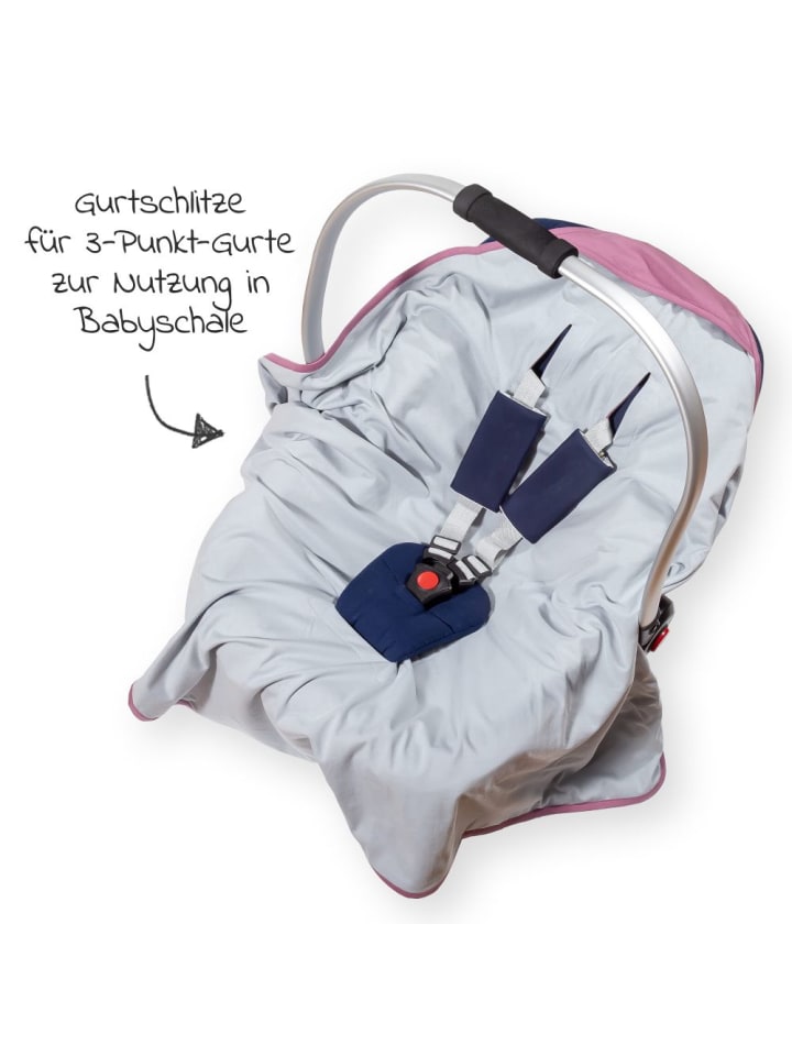 Makian Einschlagdecke leichte Jerseydecke - für Babyschale in rosa,lila günstig kaufen onesize