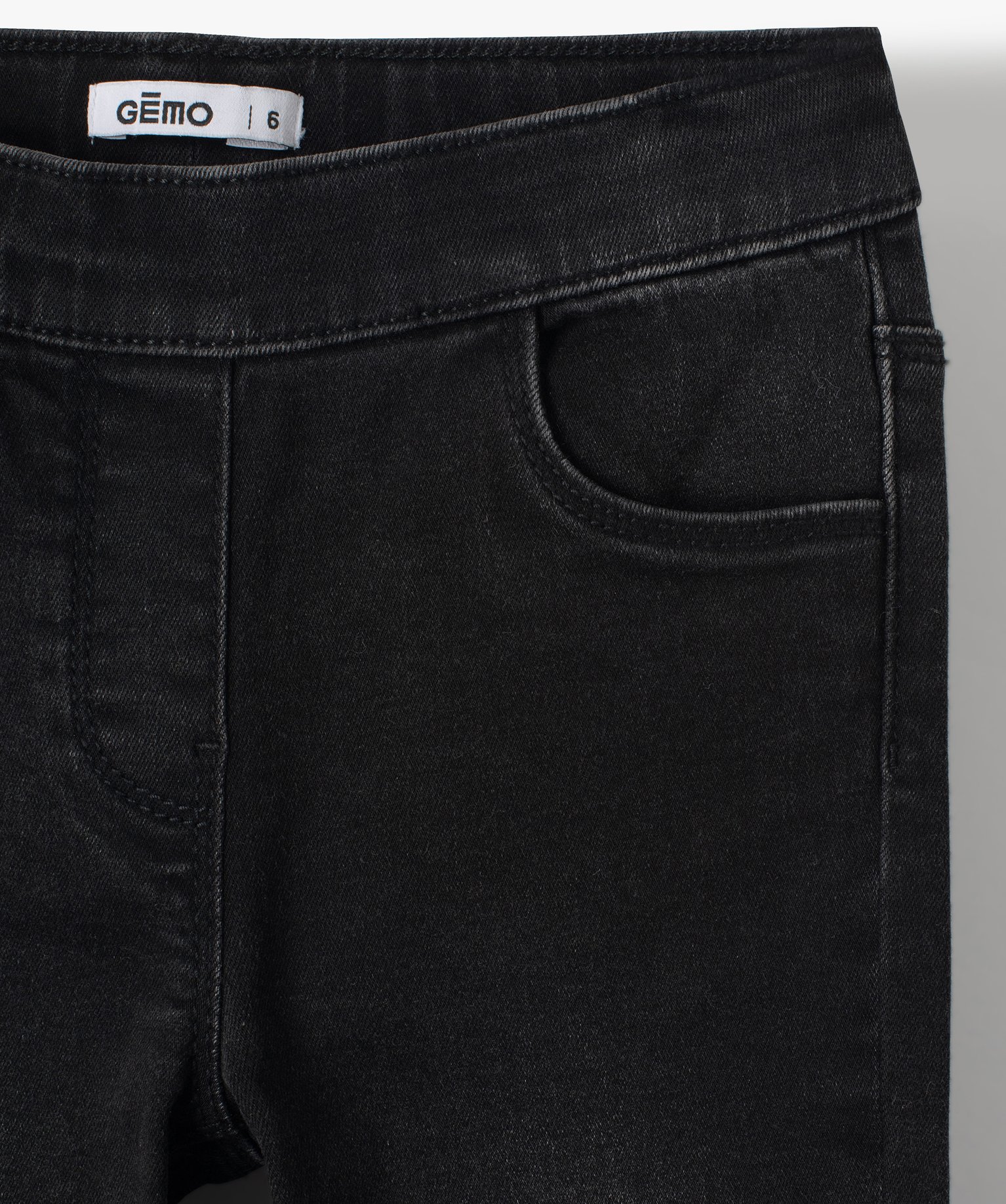 Jegging fille légèrement délavé noir | GEMO