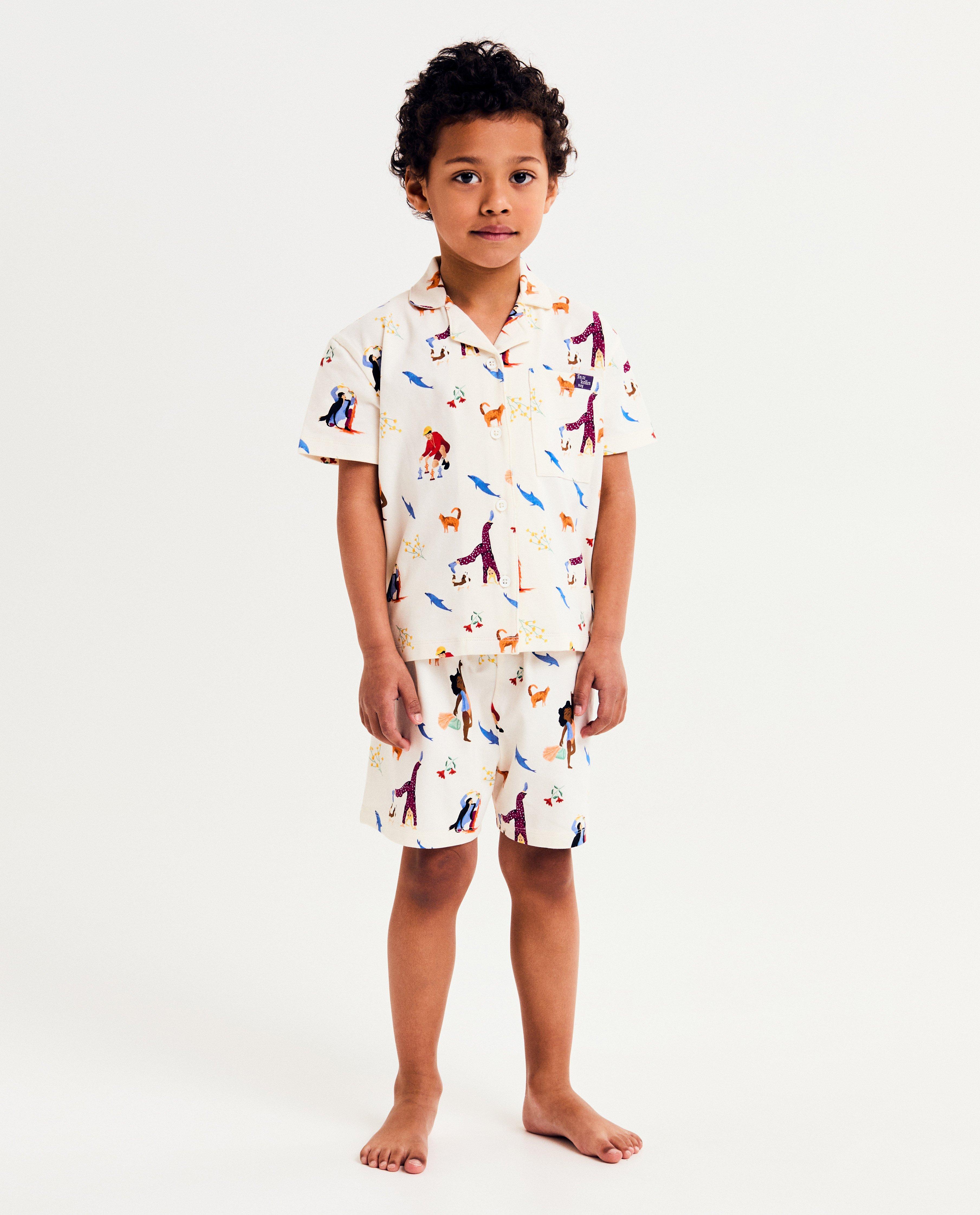 Pijamale imprimate Elisabeth Lucie Baeten, unisex alb