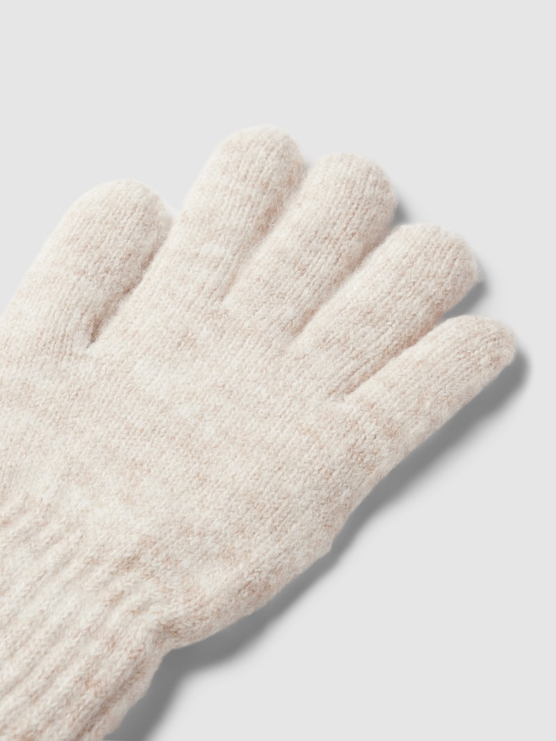 Handschuhe mit Label-Applikation Modell 'Shae' in beige