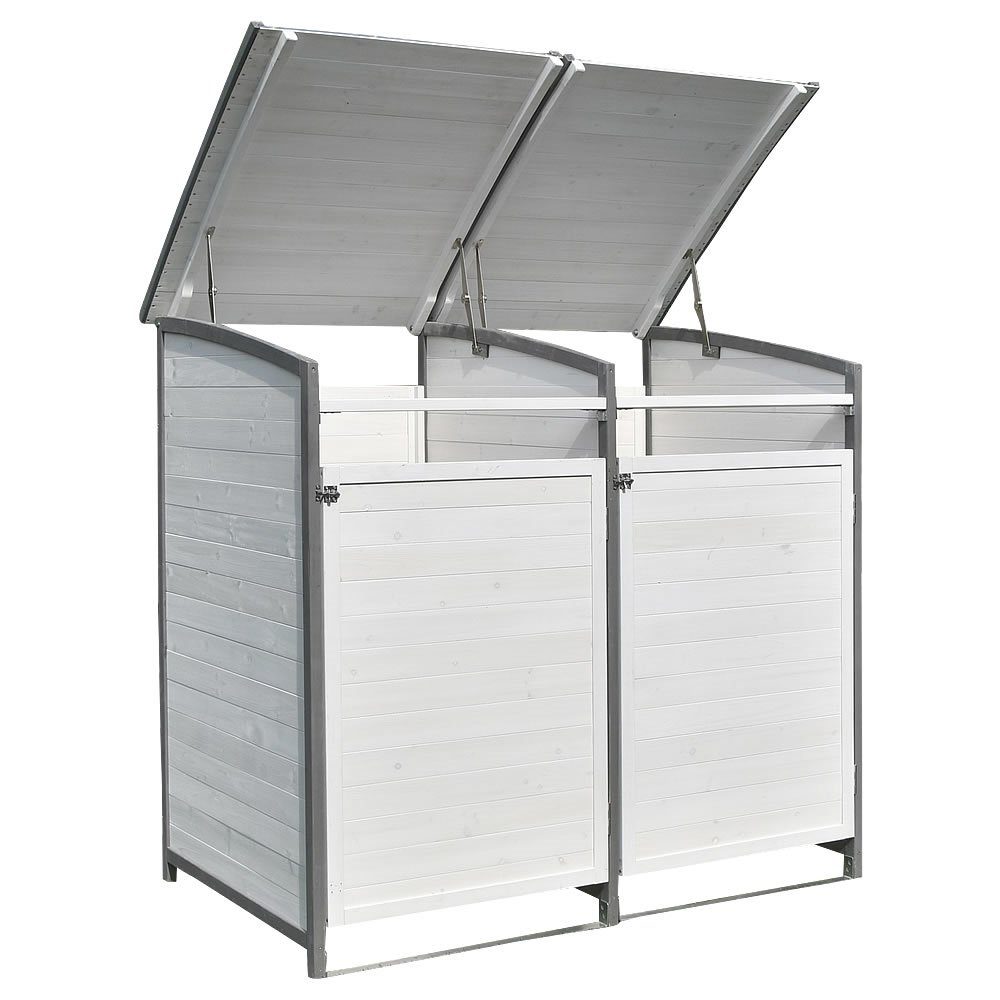 Mucola Mülltonnenbox Doppelbox für 2 Tonnen Mülltonnenverkleidung für 2x 120L oder 240L (Stück, 2 St), Witterungsbeständig