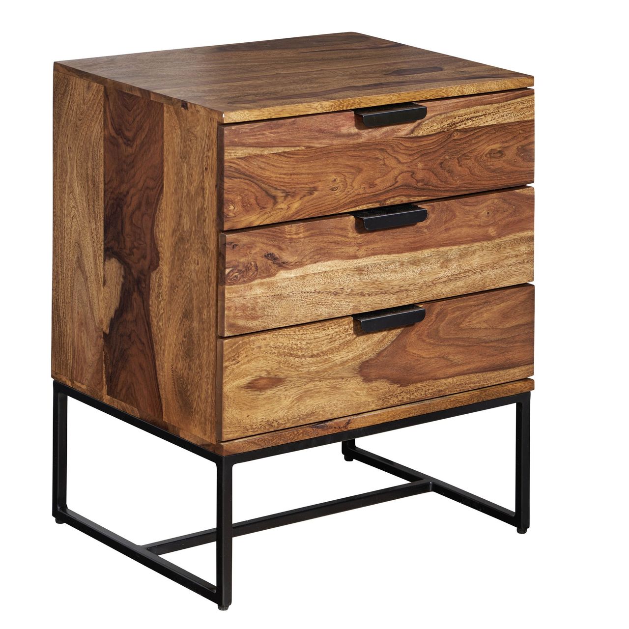 Skyport WOHNLING Nachttisch Boxspringbett Massivholz 50x40x65 cm Nachtkommode Schubladen