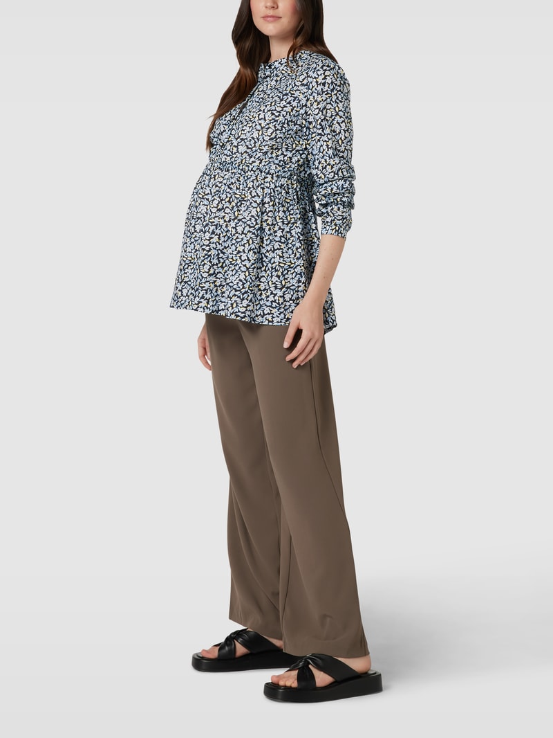 Umstands-Bluse mit Allover-Muster Modell 'Davey Lia Woven Top' in blau