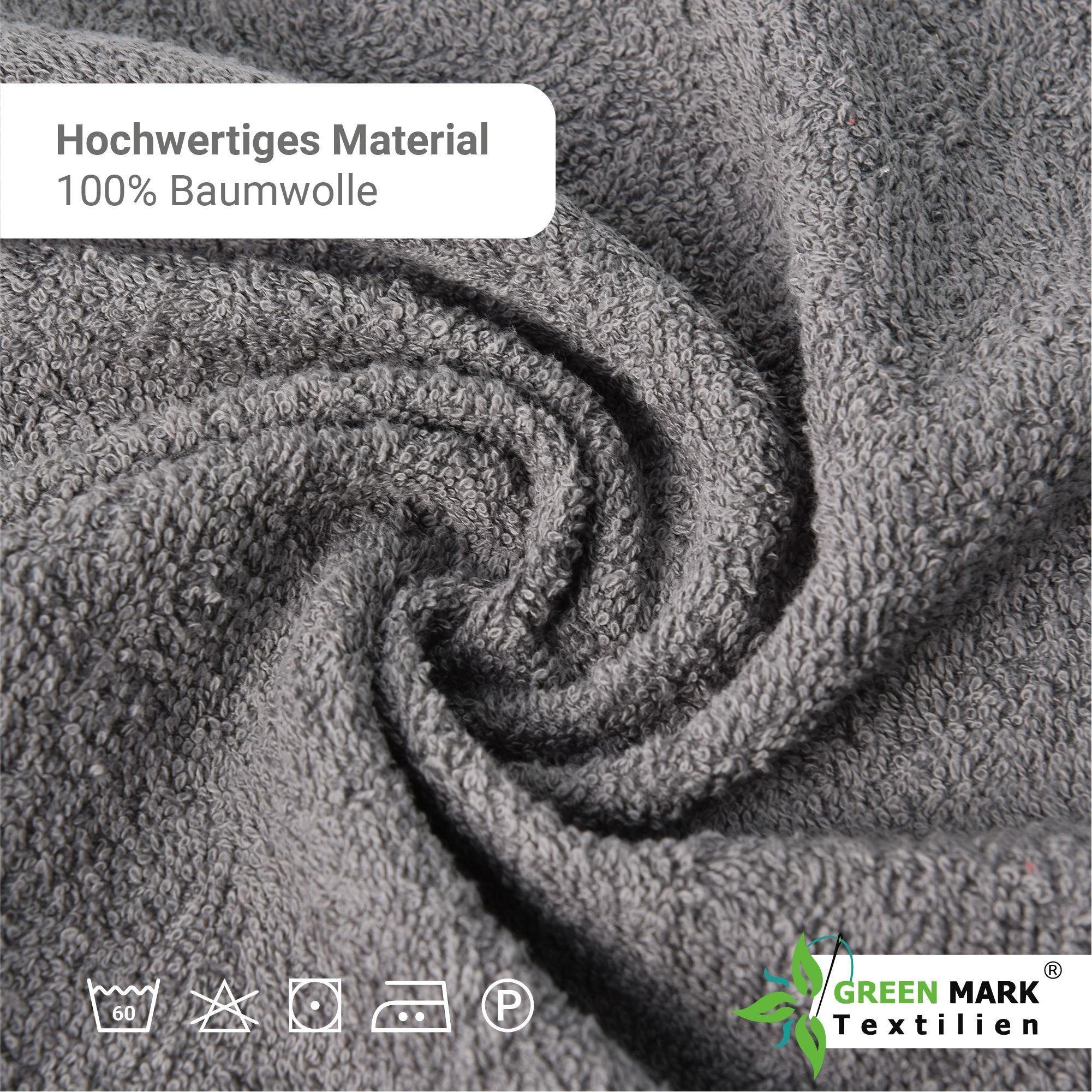 NatureMark Handtücher Handtuch 400gsm 50 X 100 CM (8er-Set), 100% Baumwolle (8-St), 8X Handtücher, 100% Baumwolle, Anthrazit grau, 50 x 100cm