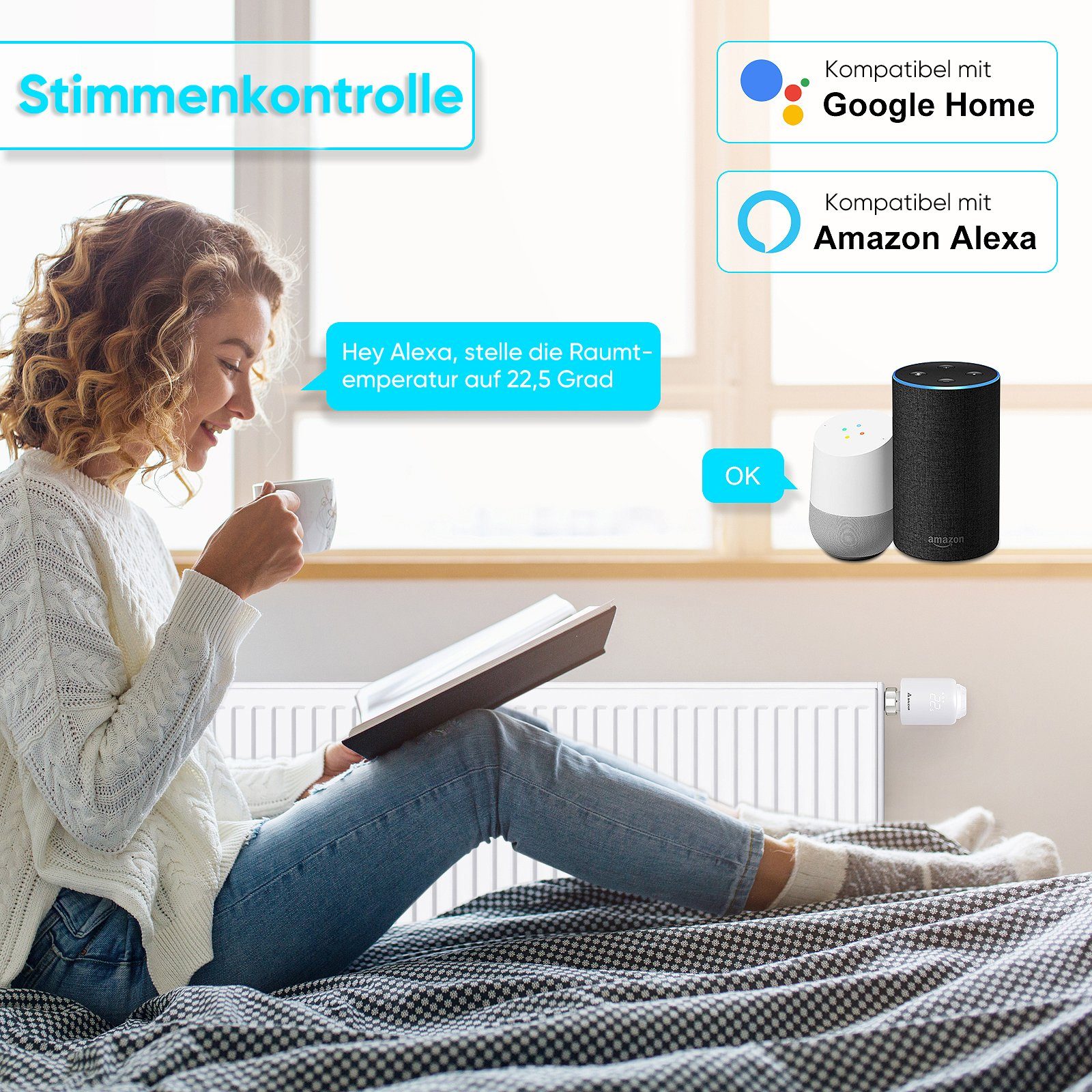 Salcar Heizkörperthermostat Smartes WiFi Heizungsthermostat, (1 St)
