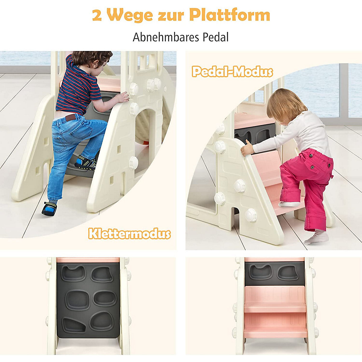 Rutsche 6 in 1 mit Basketballkorb & Teleskop