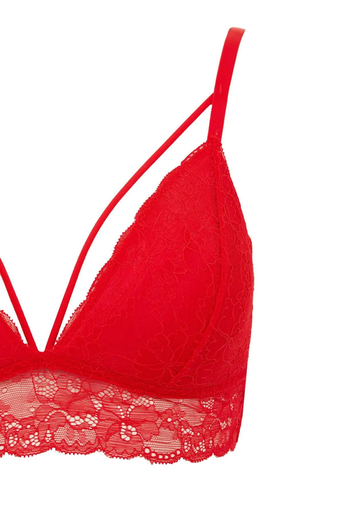 DeFacto  Fall In Love Triangel-Bralette in Rot mit Spitzenpolstern