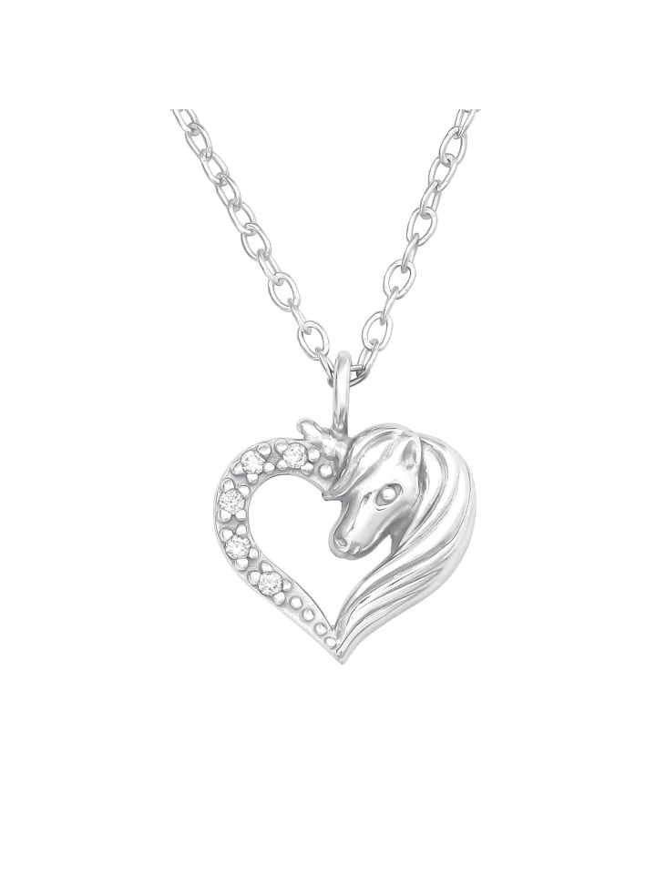 Alexander York Kette mit Anhänger HERZ und PFERD Zirkonia weiß in 925 Sterling Silber, 2-tlg. günstig kaufen onesize