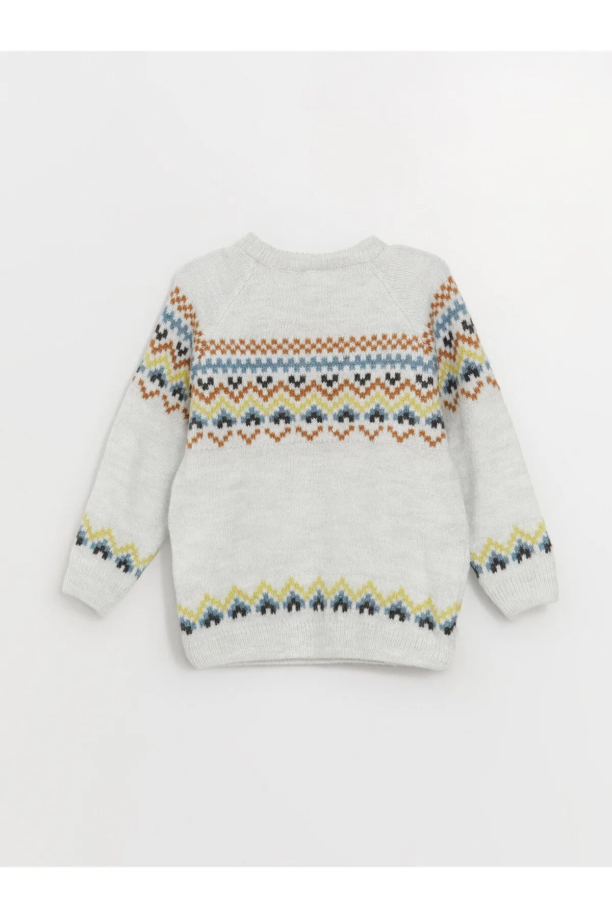 LC Waikiki  Gemusterter Strickpullover für Babys mit Rundhalsausschnitt und langen Ärmeln