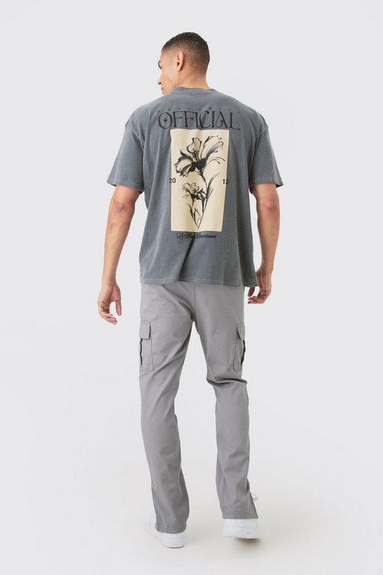 Oversize T-Shirt mit Official Blumen-Print