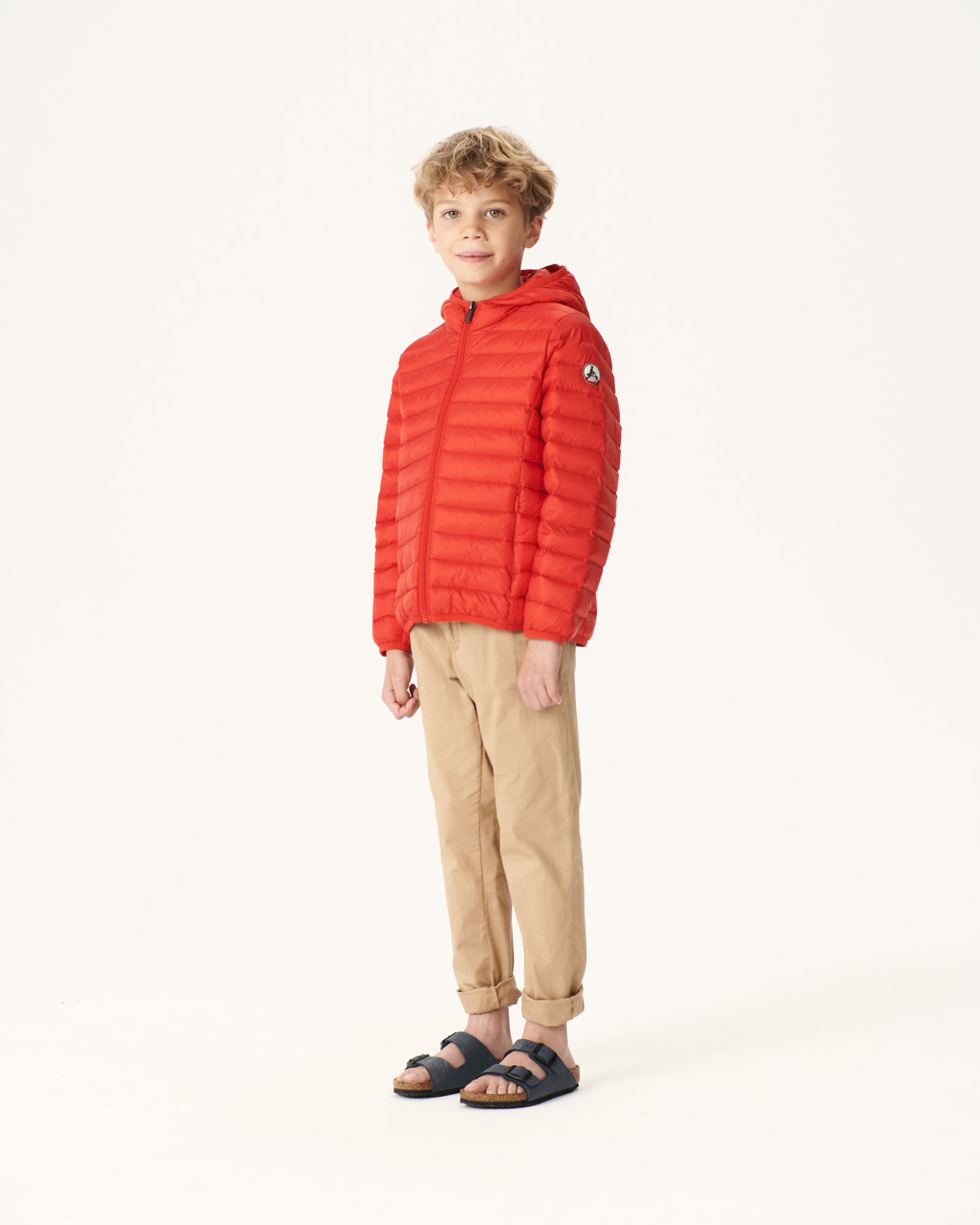 Doudoune légère à capuche enfant Rouge vif Hugo