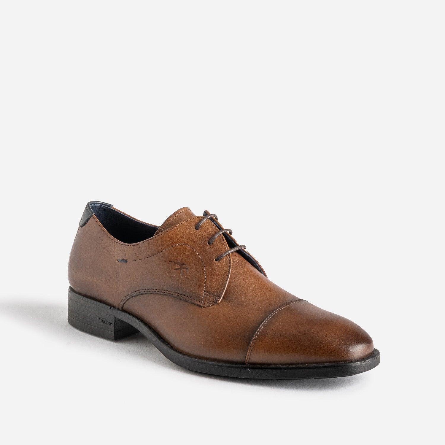 Derby FLUCHOS camel cuir bout Molière
