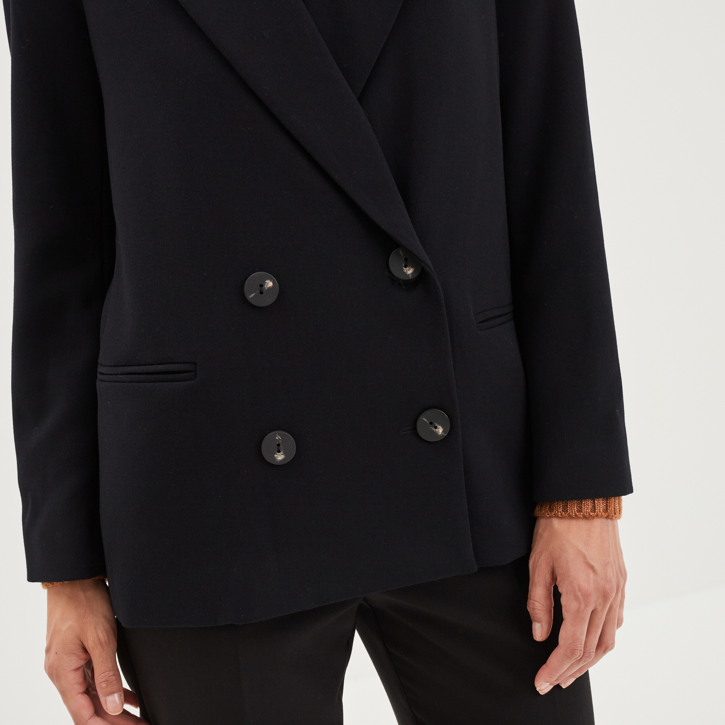 Veste blazer double boutonnage Liberto noir femme | La Halle