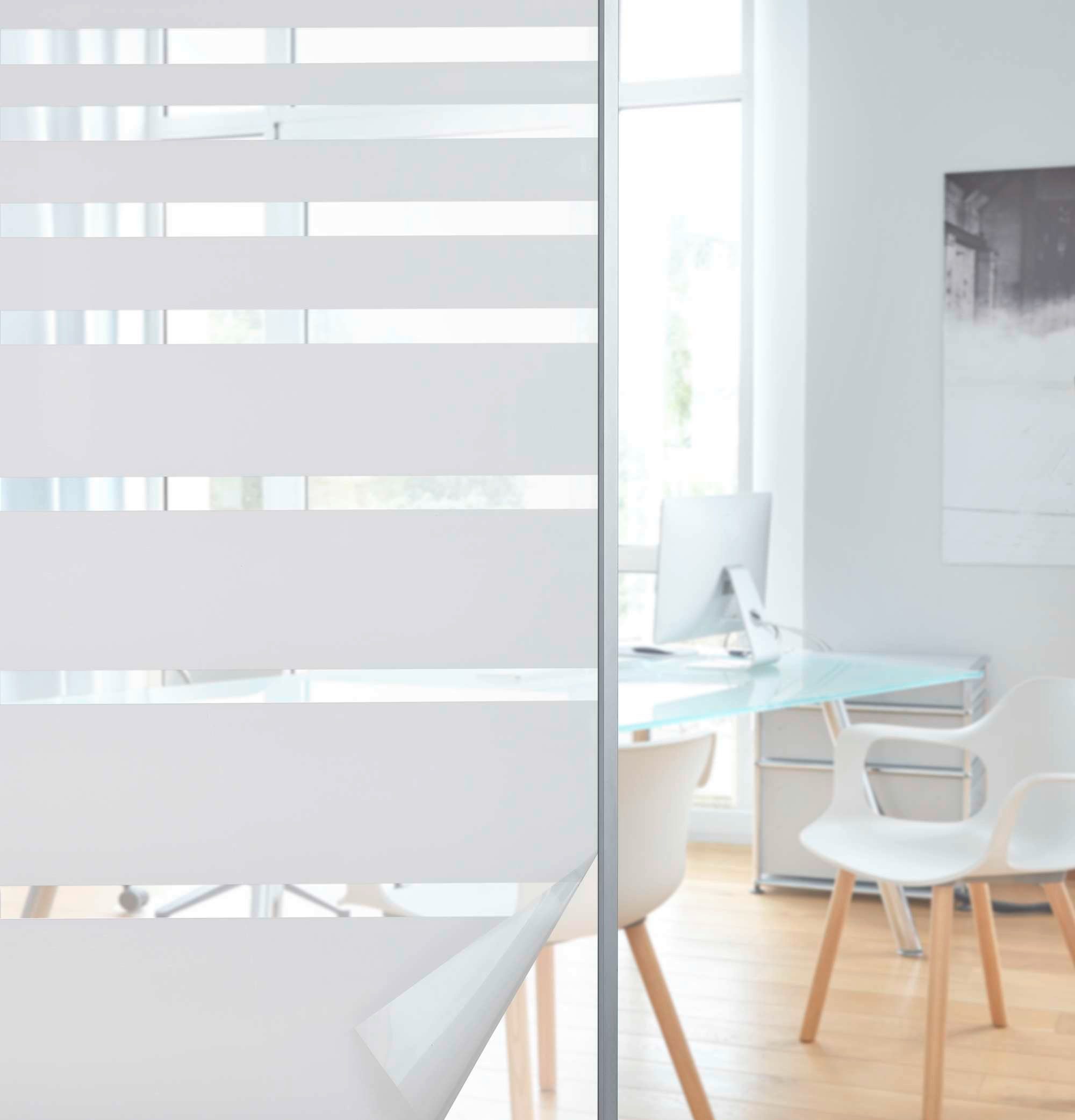 Fensterfolie, Klemmfix, glatt, Sichtschutzfolie Anti statische Haftung Folie selbsthaftend Länge 200 cm 201916001