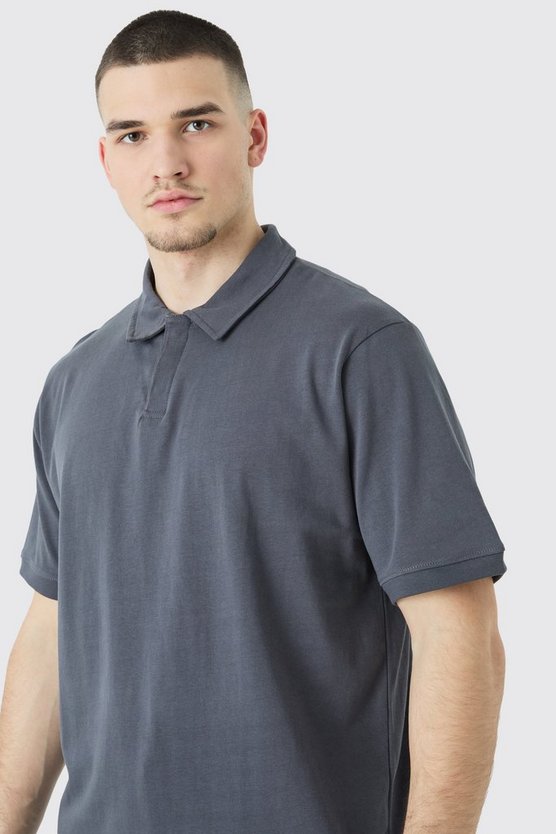 Tall Poloshirt mit Knopfleiste