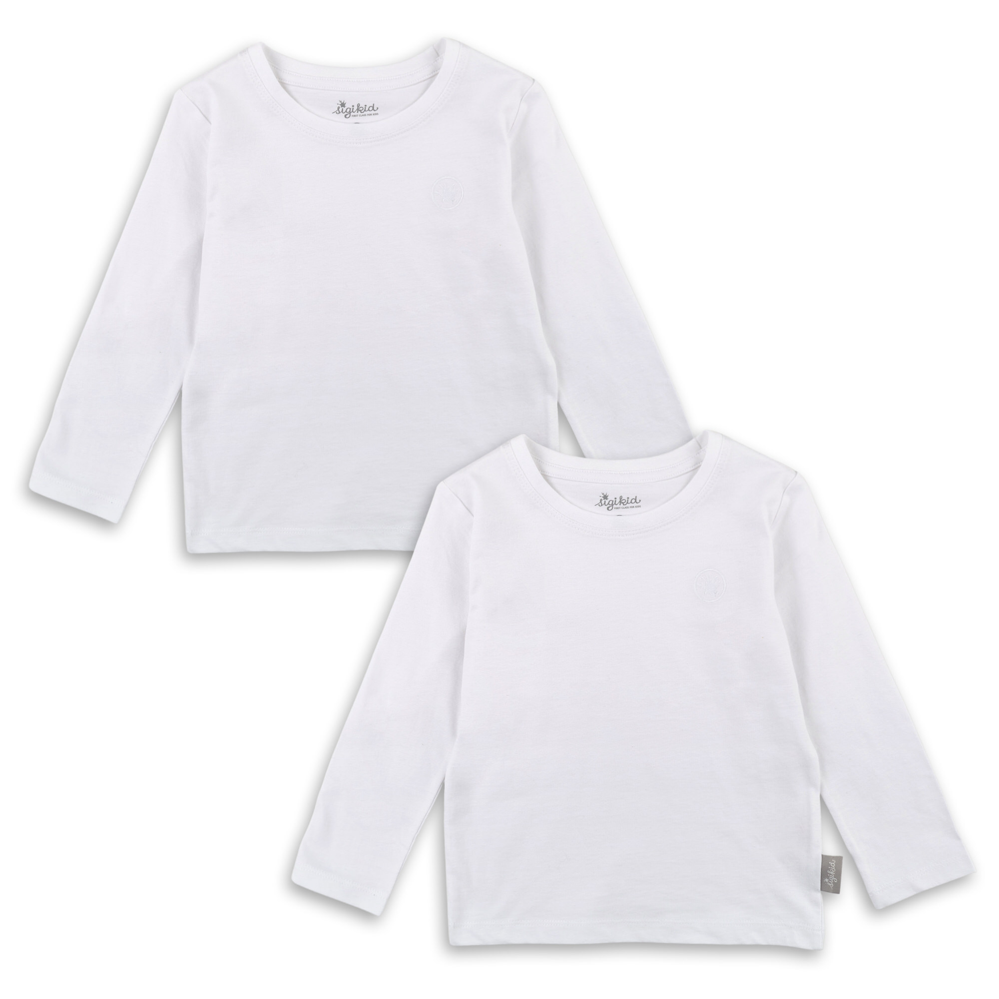 Kinder Langarmshirt im 2er Pack, weiß