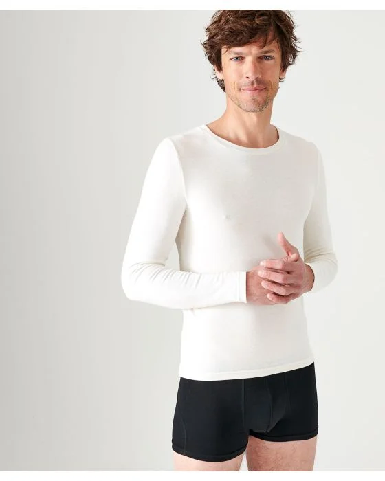 T-shirt col rond fine côte Thermolactyl Sensitive, manches longues