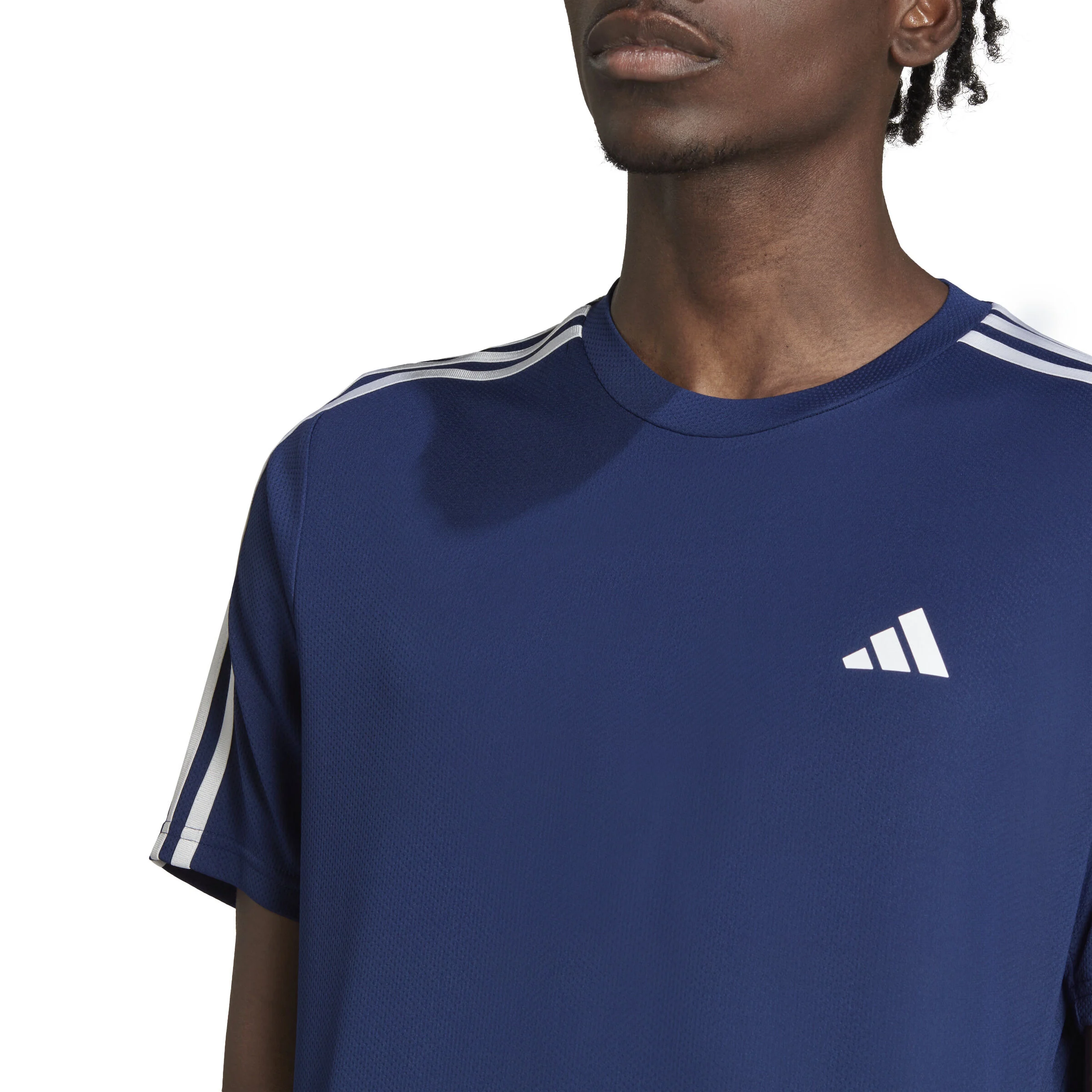 Training Essential Base 3 Stripes T-Shirt Herren - Dunkelblau, Weiß