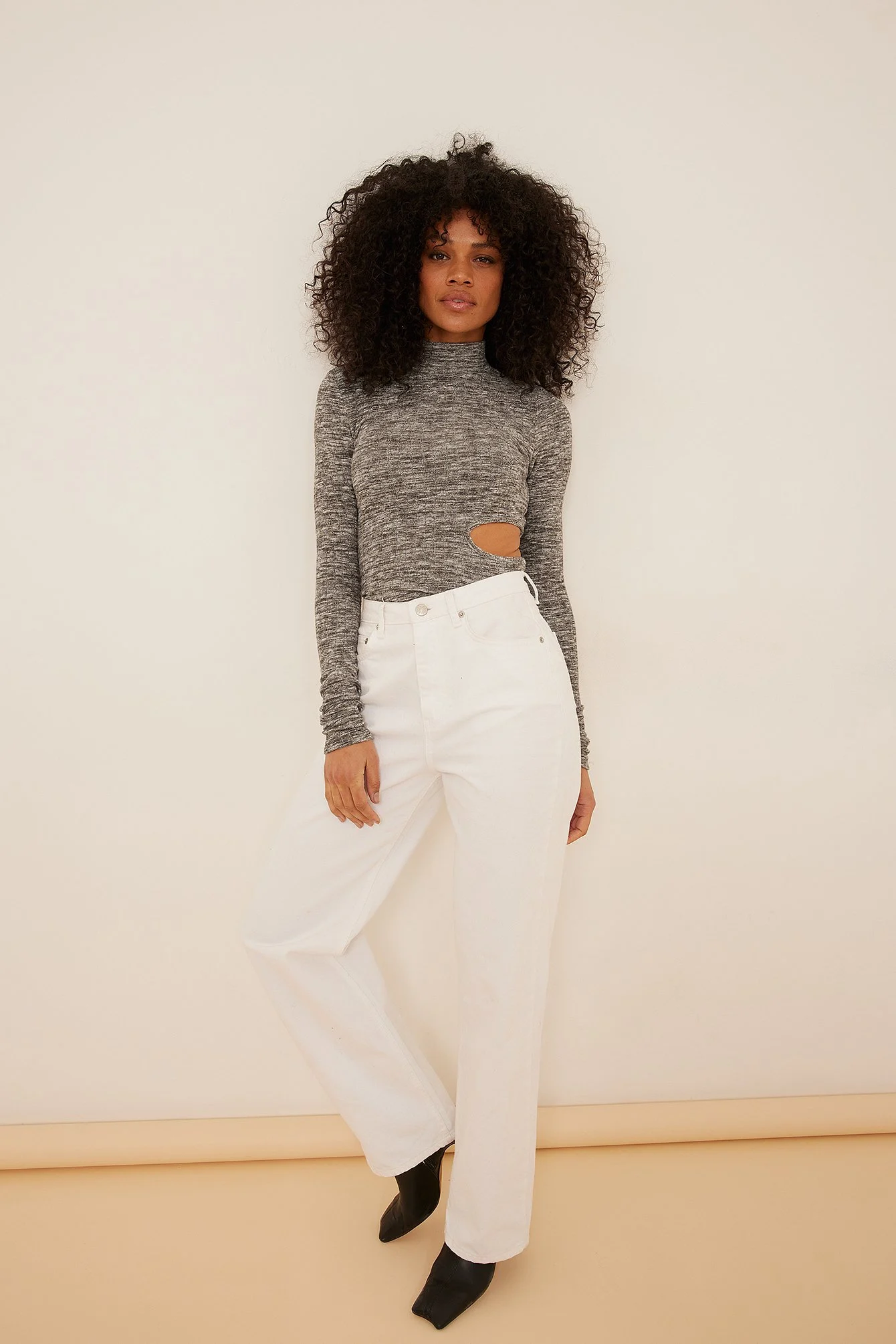 Melange-Top mit Cut-outs