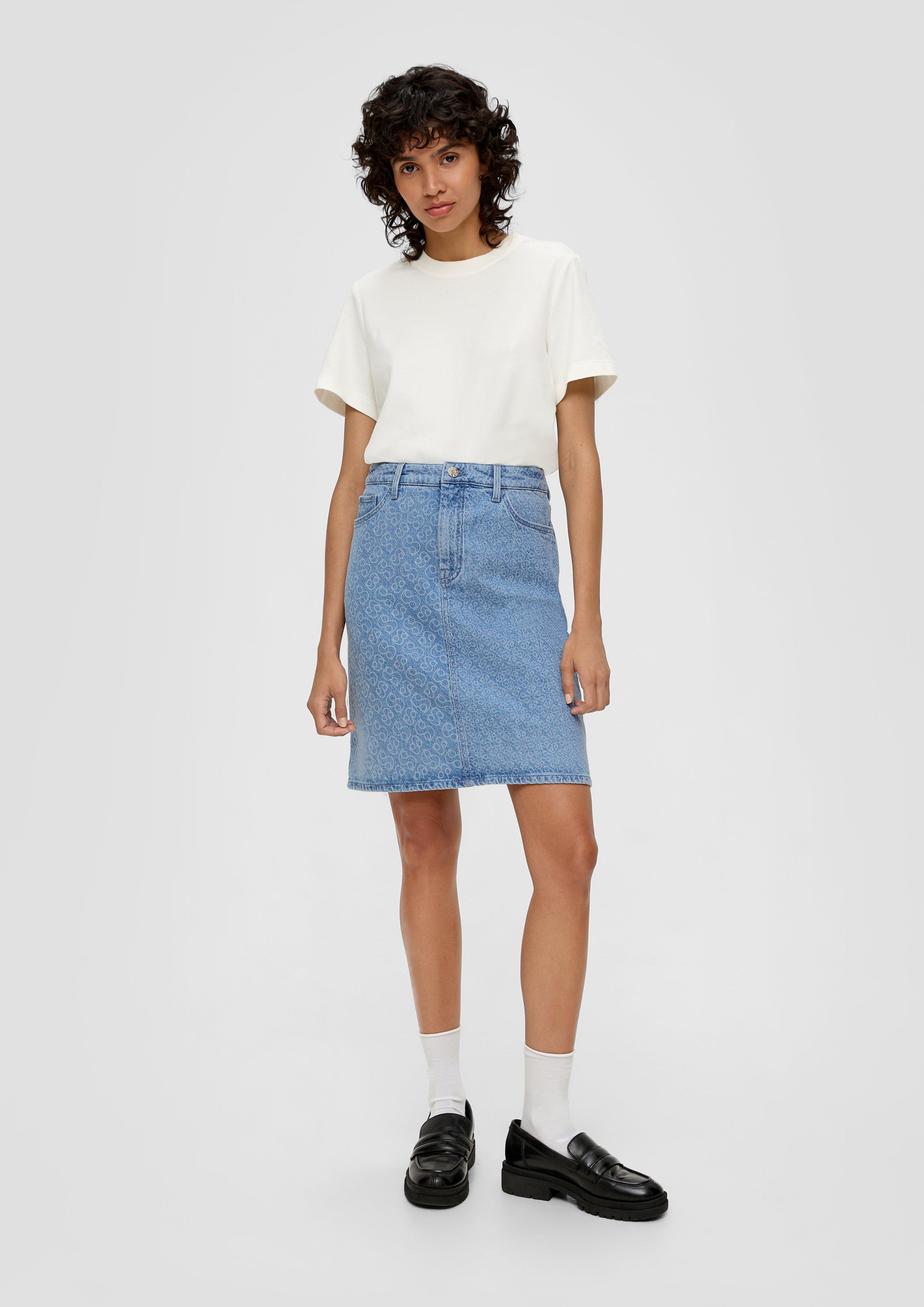 360° Denim / Jeansrock mit Logo-Muster  2135817-53Z4