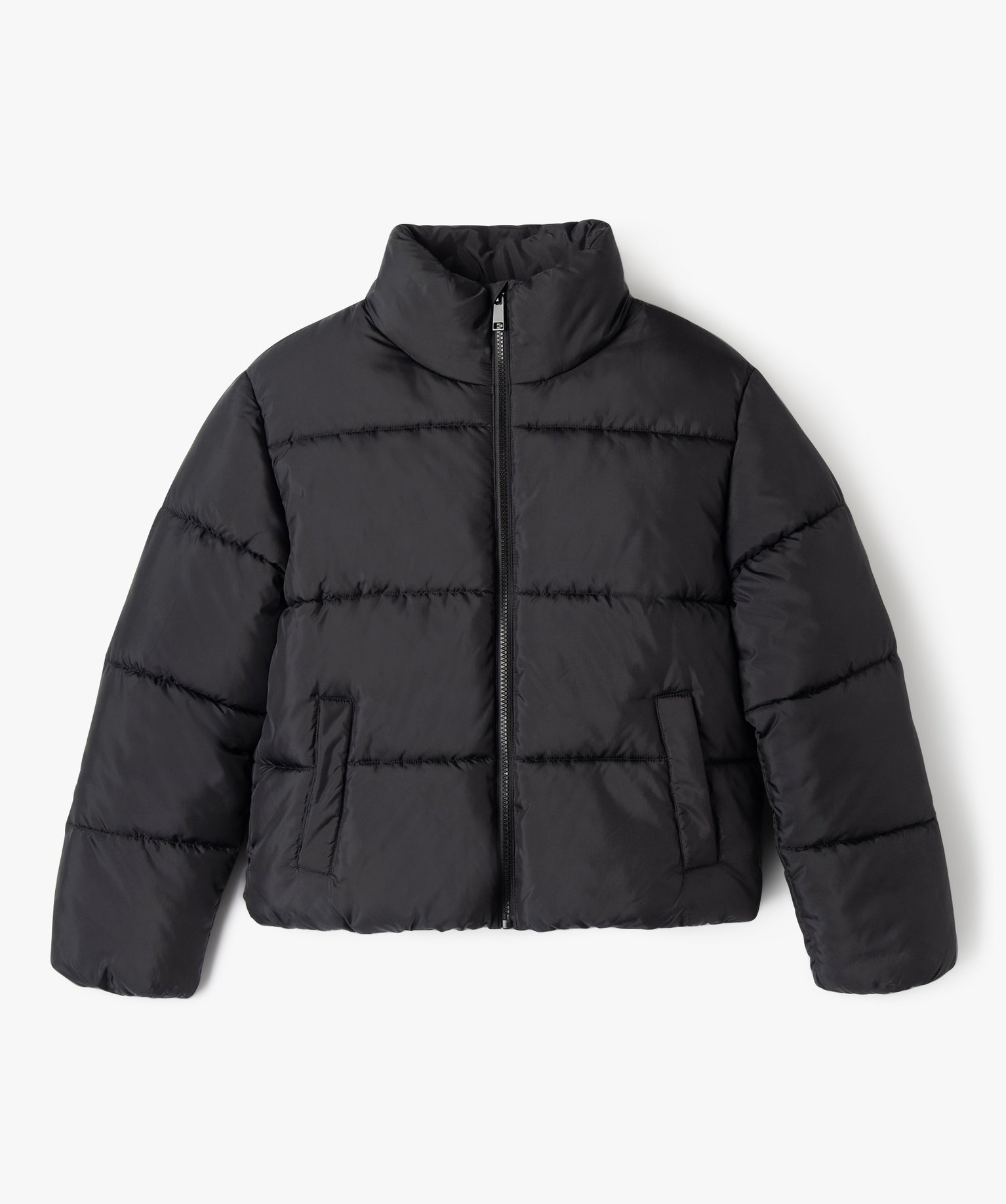 Blouson matelassé déperlant à col montant Garçon noir | GEMO