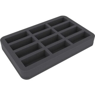 Feldherr 35 mm Half-Size Schaumstoff mit 12 länglichen Fächern