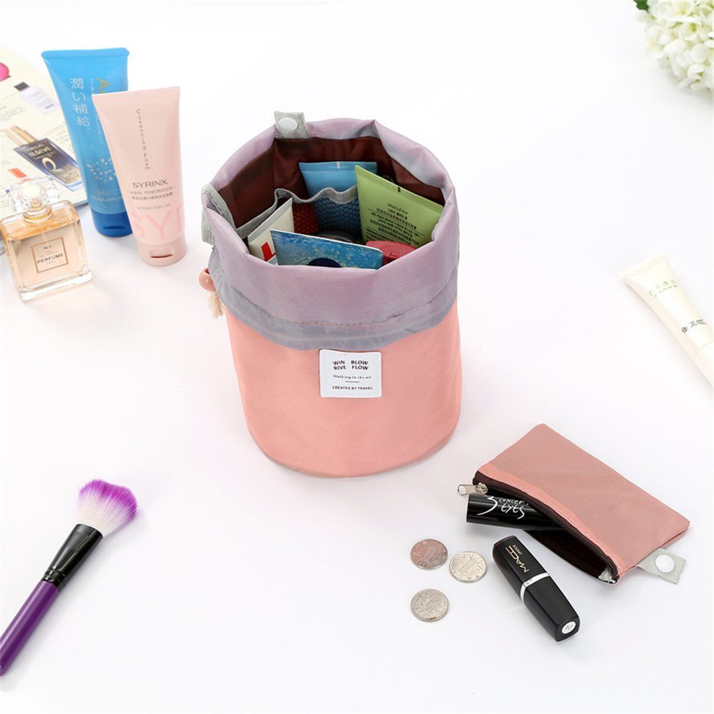 Runxizhou Kosmetikkoffer 2 Stück Kosmetiktasche, Fass Makeup Bag Große + Mini Beutel (1-tlg)