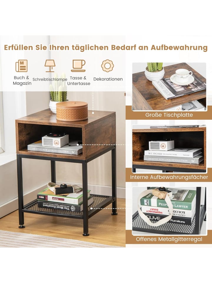 COSTWAY Beistelltisch 40cm in Braun günstig kaufen onesize