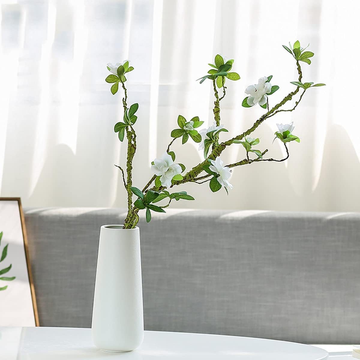 aikidio Bodenvase Weiß Matt Vase für Pampasgras,für Home Dekor. (1 St)