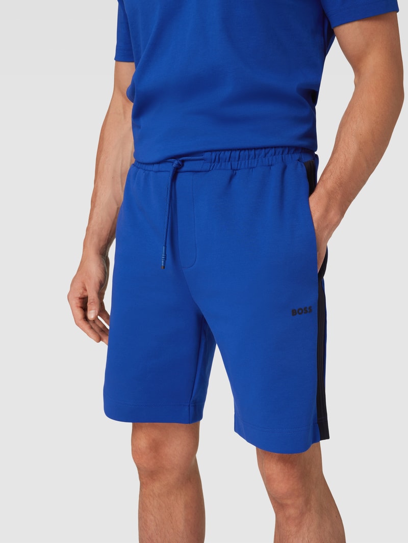 Sweatshorts mit Galonstreifen Modell 'Headlo' in royalblau